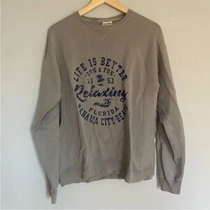 Grey Comfort Wash Panama City Beach Sweatshirt Size Medium